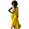 Balo Modern Elbiseler Sırtsız Sarı Seksi Tulumlar Parlak Dantel Uygulama Bir Uzun Kollu Şık Stunding Women For Women 2023 GG