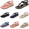 2024 summer women shoes Sandals low heels Mesh surface Leisure Mom Black white large size 35-42 J48-1 GAI XJXJ