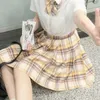 日本の生徒の短い袖セクシーJKセット学校制服服プリーツスカートガールセフクドレスコスプレ女子高生240226