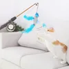Funny Cat Stick Fish Shape Feathers Rod Teaser Pet Toys for Cats Interactive Stick Cat Supplies Simulation Fish Toy332v