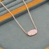 Pendant Necklaces Necklace Pink Rose Color Druse Real 18K Gold Plated Dangles Glitter Jewelries Letter Gift With free dust bag