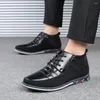 Casual Shoes High Top Leather Men's Brand Business Office Fashion Men Working Footwear 2024 Big Size Ankle Loafers