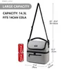 Bento Boxes VASCHY Insulated Lunch Box Leak-proof Cooler Bag in Dual Compartment Lunch Tote for Men Women 14 Cans Wine Bag Cooler Box Gray L240311