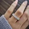 With box 925 sterling silver Full diamond rings for lady women Party wedding engagement jewelry lovers gift