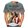 Herr t-shirts knopp Spencer Terence Hill 3d tryckta herr t shirts mode casual o-hals korta ärm tees hip hop hajuku sommar överdimensionerade toppar