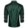 Style chemises à manches longues pour hommes de luxe vert Paisley robe sociale chemise marque hommes vêtements DiBanGu 240301
