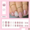 False Nails Short Round Fashion Glitter Slices Flowers Nail Tips Leopard French Fake For Diy Drop Delivery Health Beauty Art Salon Otbnx