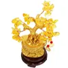 Decorative Flowers Crystal Tree Citrine Macrocarpa Bonsai Chinese Home Adornment Wood Money