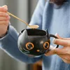 Edizione di tazze Misteriosa tazza di gatto nero Cucchiaio di zucca di Halloween con coperchio Tazza carina personalizzata Caffè Tè Regalo di Natale