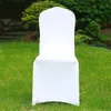 50 100pcs Universal Comple El White Chair Cover Office Lycra Spandex Cairs Covers Weddings Party Dining Christmas الأحداث ديكور T2312W