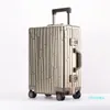 Suitcases 20''24''Pure Aluminum Shell Suitcase On Wheels Trolley Luggage Lock Mala Valise De Voyage Avec Roulettes