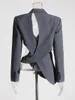 Kvinnorjackor Modphy Personlig och herr Slim Short Asymmetrical Suit Stor storlek Casual Splicing Hollow Decoration Jacket 2024