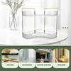 Hooks 2-Tier Bathroom Shelf Corner Countertop Storage Clear Vanity Tray Space Saving Makeup Organizer Kitchen Spice Rack