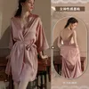 Xian Yi sexy diepe V kant verleiding pyjama ijs korte mouw grote maat pure verlangen sling nachthemd dames thuis kleding 470