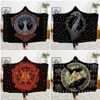 Customized 3D printed hooded blanket can be worn on flannel lamb cashmere cloak Viking totem theme Custom DIY Thin Quilt Sofa blan206S