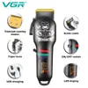 VGR Hair Clipper Electric Hair Cutting Machine Professional Barber Cordless Hair Trimmer Digital Display Clipper for Men V-699 240301