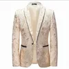 メンズスーツシングルボタンJacquard Blazer Hombre Hombreカジュアルメンズデザイナー服ファッション品質スリムフィットコートTerno Masculino