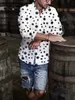 Incerun moda masculina camisa polka dot impressão lapela manga longa casual botão camisas de negócios streetwear bonito camisas S-5XL 240301