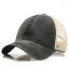 Casquettes de baseball VACIGODEN Mode d'été Casquette de baseball en maille fine Hommes Femmes Lavage Coton Cowboy Chapeau Sports de plein air Respirant Protection solaire