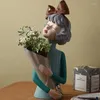 Wazony nowoczesne żywice wazon figurki kwiat figurki posąg Materiał Sadzarka komputerowa do sypialni stół do studiów