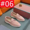 2024 Diseñadores Zapatos de vestir 35-47 Mocasines LP Top Calidad Hilo cosido a mano Hebilla clásica Cashmere Mujeres Hombres Tacones planos Ocio Confort Cuatro estaciones Mocasín Fábrica