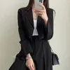 DAYIFUN Women Suits Chic Crop Sexy Blazer Jacket and High Waist Trousers 2Piece Sets Wide Leg Pants Outfit Fashion Female 240305