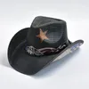 Bérets Vintage paille Cowboy chapeau hommes messieurs Western été plage soleil Cowgirl Jazz Sombrero Hombre