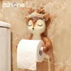 Decorative Deer Toilet Paper Holder Towel Rack Wall Mounted Bathroom Kitchen Roll Tissue 240301