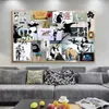 Banksy Graffiti Collage Art Pop Canvas Painting Plakaty i wydruki Cuadros Wall Art for Living Room Decor 301o