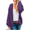 Women's Blouses Spring And Autumn 2024 Thick Needle Fried Dough Twists Knitting Cardigan Medium Length Solid Casual Loose Coat