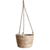 Jardim pendurado plantador macrame planta cesta de armazenamento corda de juta tecido interior ao ar livre vaso de flores titular planta cabides decoração para casa 240309