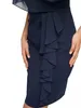 Коктейльное женское элегантное шифоновое мини-облегающее вечернее платье с рюшами 240229