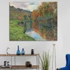 Vintage Monet Oil Målning hängande konst affisch havsfält landskap väggtryck duk chic väggmålning prydnad hem dekor309d