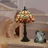 ランプシェードWoerfu 20cm Tiffany Table Lamp E27 Alloy Base Base Baroque Bedroom Bedside LampクリエイティブファッションレトロテーブルランプL240311