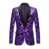 Mens Suits Green/Gold/Blue/Purple Sequins Embroidery Blazer Men Magician Stage Costume Bar Nightclub Glitter Suit Jacket Plus Size