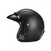 Caschi moto Casco in pelle vintage Retro Open Face Chopper Casco Moto Vespa Moto Casque Capacete De Mascino Dot Drop Deliv Otcv8