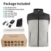 Vestes de chasse Gilet chauffant électrique d'hiver homme femme doudoune avec batterie rechargeable chauffe-corps chauffant léger rembourré