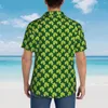 Camisas casuais masculinas trevo trevo praia camisa bonito folha verde verão homem blusas vintage mangas curtas harajuku personalizado diy topos