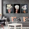 Flores penas mulher abstrata pintura em tela parede arte impressão cartaz imagem pintura decorativa sala de estar decoração casa307p