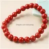 Beaded Uni Natural Stone Red Color Strands Charm Bracelets For Wome Men Lover Birthday Handmade Elastic Jewelry Drop Delivery Dhmyd