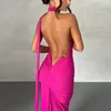 Kobiety miejskie seksowne sukienki jedno ramię maxi sukienka bez rękawów