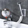 Banyo Lavabo musluk musluk sprinkler su musluk püskürtücü w/taban hortum valf kiti el havzası için set