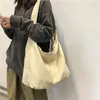 Bolsa de ombro feminina grande lona crossbody sacos para mulheres pano algodão moda coreana estudantes bolsa escolar bolsas 240304
