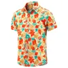 Camicie casual da uomo Abbigliamento hawaiano a maniche corte Camicia oversize con stampa 3D T-shirt Top alla moda di strada