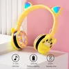 Bluetooth-Kopfhörer mit Cartoon-Motiv für Kinder, Panda, niedlicher bunter Blasen-Fingerdruck, der kabellose Kopfhörer reduziert