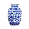 Vaso de porcelana azul e branco decoração sala de estar arranjo de flores antigo artesanato decorativo jingdezhen vasos de cerâmica lj2012325j