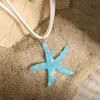 Pendentif Colliers Boho Personnalité Blue Star Collier Réglable Starfish Collier Femmes Party Crystal Cou Bijoux En Gros Accessoires