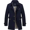 Trench da uomo TFETTERS Cappotto di marca da uomo 2024 Primavera e autunno Giacca in cotone per giacca a vento vintage Giacche casual Abbigliamento