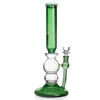 Phoenixstar Recycler Bong Vidrio recto Tubo de agua con Double Honeycomb Percs Glass Smoking Water Pipe Bong 12 '' Pipan de agua Hookahs Vidrio único bong