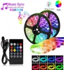 방수 USB LED 스트립 라이트 SMD 5050 음악 제어 RGB RF DV 데스크탑 배경을위한 원격 유연 테이프 스트링 램프 2821504